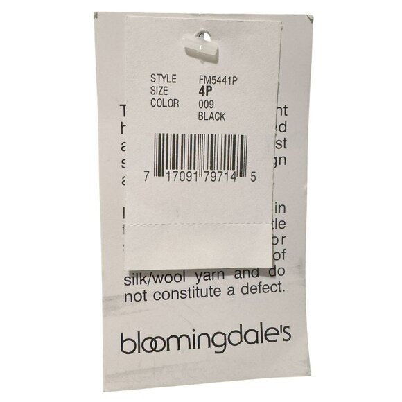 Bloomingdales Womens Black Silk & Wool Lined Pants Sz 4 Straight Leg Classy NWT - Picture 3 of 5